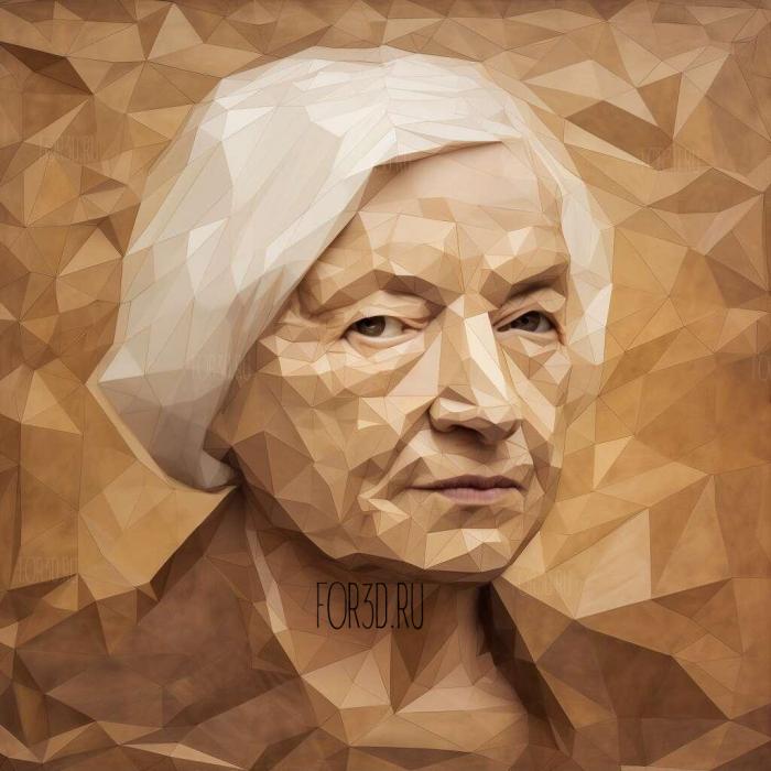 Janet Yellen 3 stl model for CNC